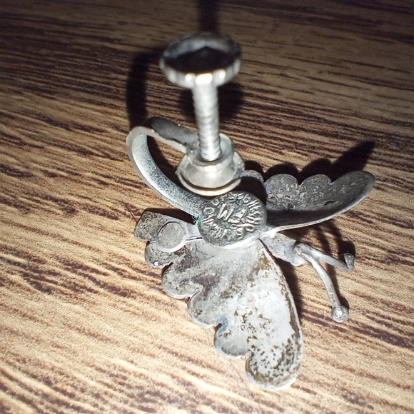 Mexican Sterling Silver & Turquoise Vintage Screw Back Earrings - Picture 12 of 16